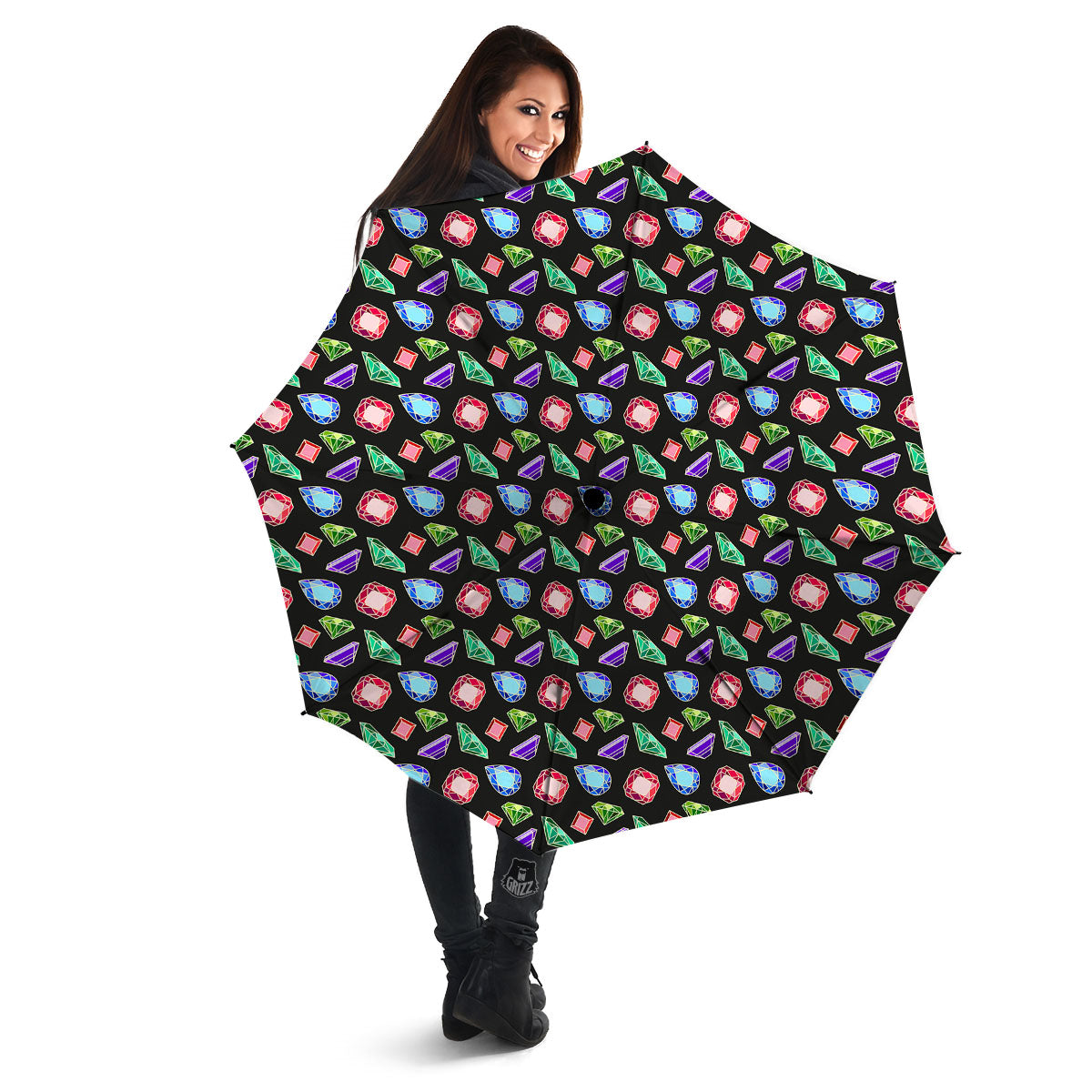 Gems Diamond Print Umbrella-grizzshop