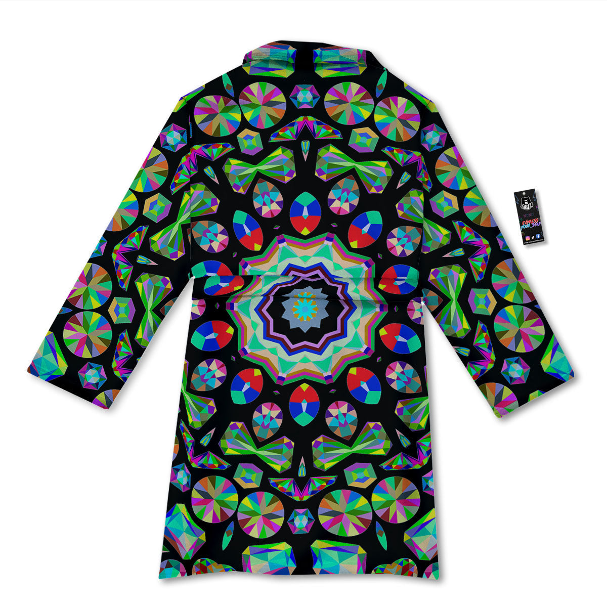 Gems Kaleidoscope Colorful Print Bathrobe-grizzshop