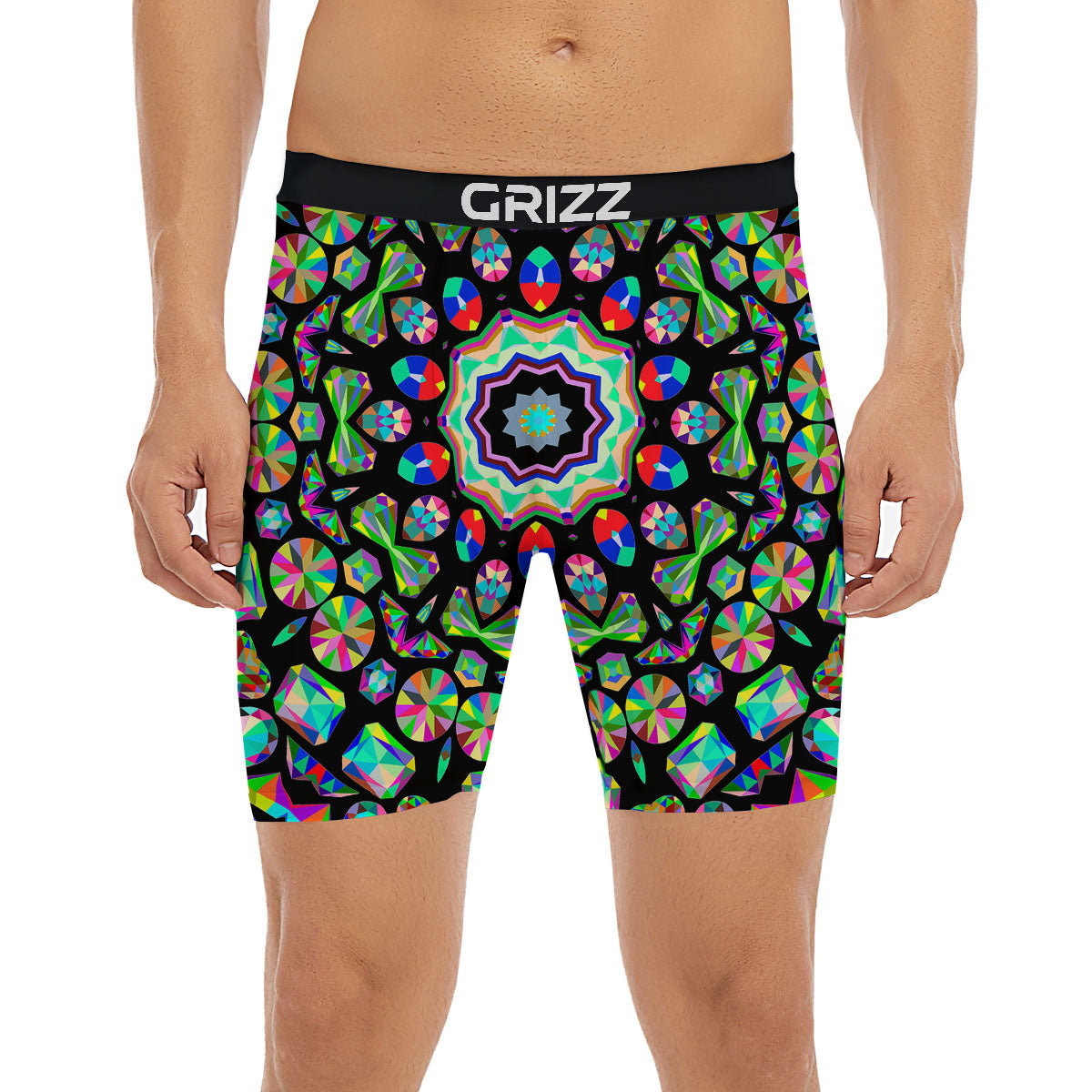 Gems Kaleidoscope Colorful Print Boxer Briefs-grizzshop