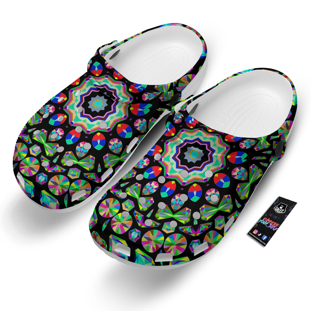 Gems Kaleidoscope Colorful Print Clog-grizzshop