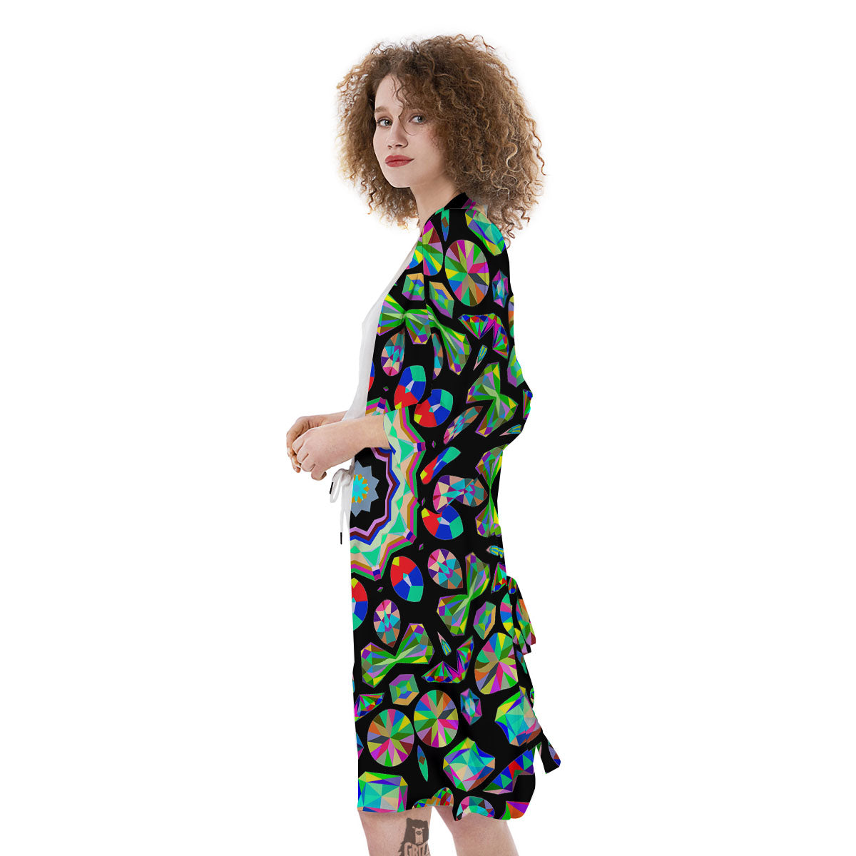 Gems Kaleidoscope Colorful Print Kimono-grizzshop