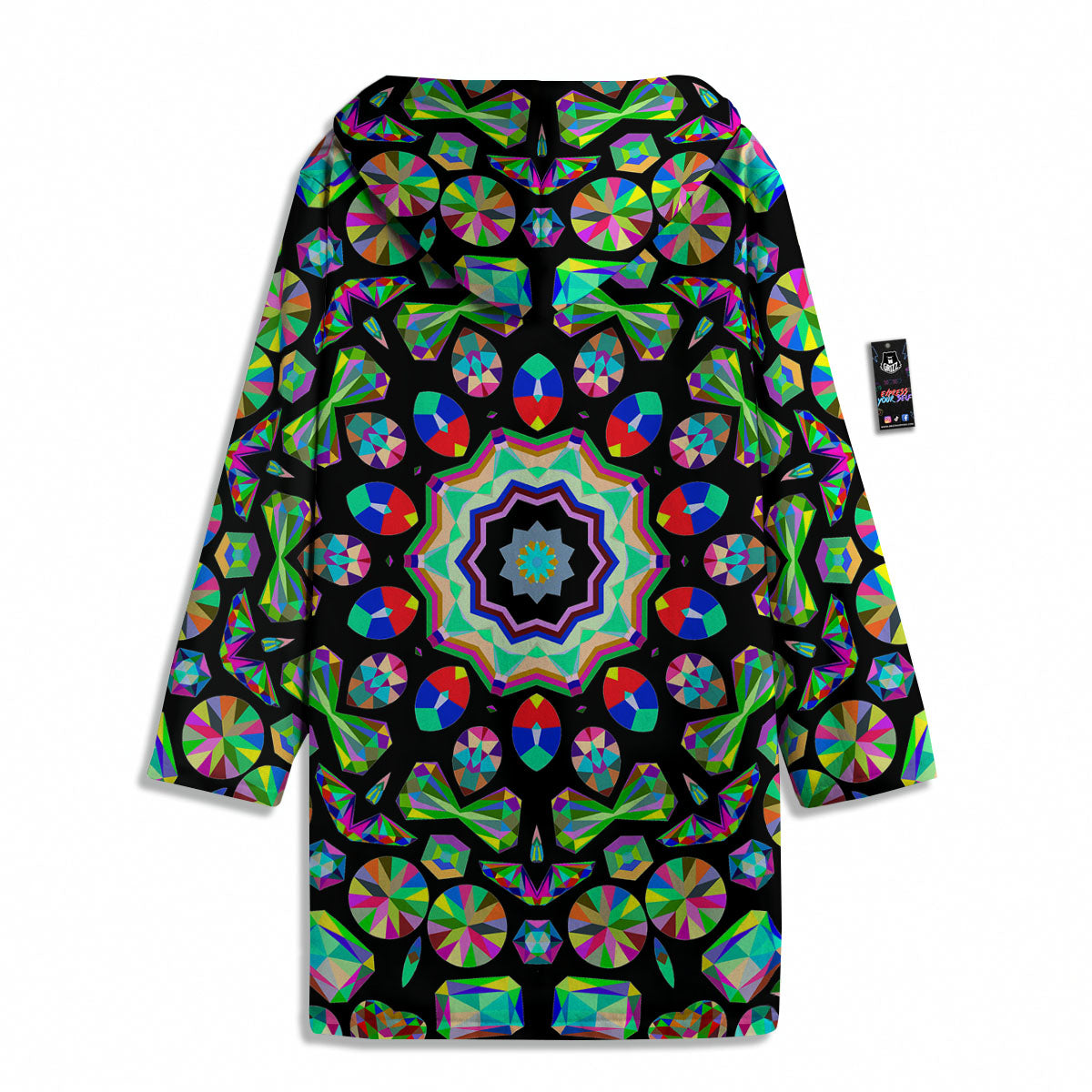 Gems Kaleidoscope Colorful Print Men's Windbreaker Jacket-grizzshop