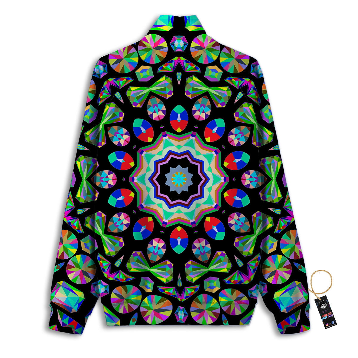 Gems Kaleidoscope Colorful Print Track Jacket-grizzshop