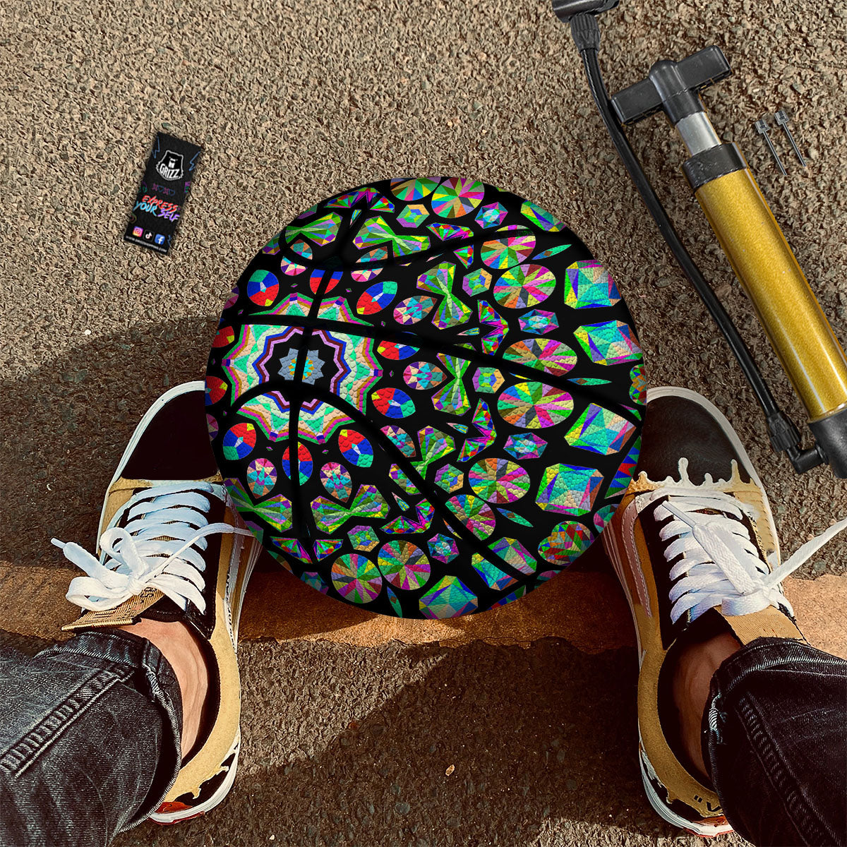 Gems Kaleidoscope Colorful Print Basketball