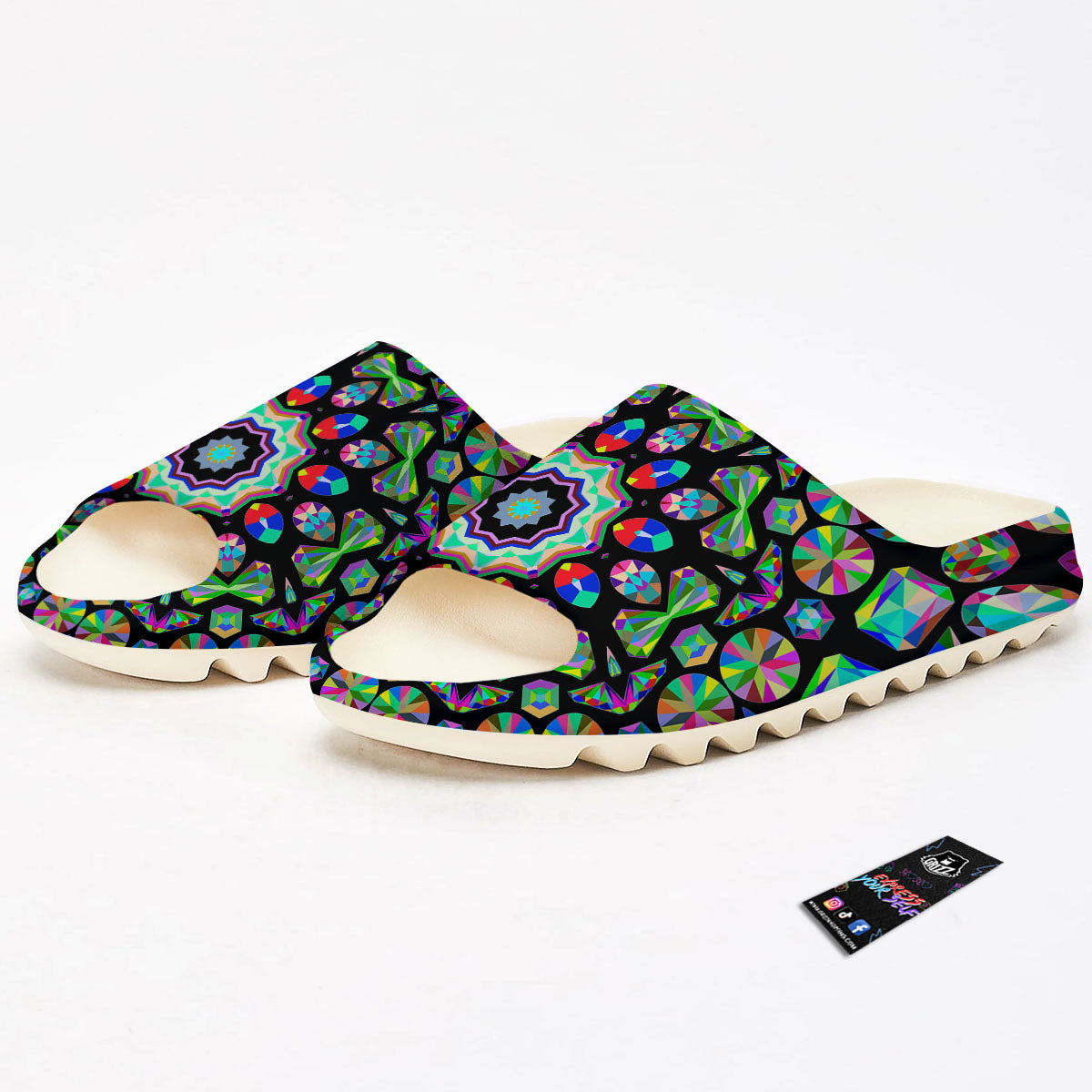 Gems Kaleidoscope Colorful Print Sandals-grizzshop