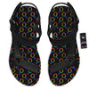 Gender Symbol Gay Pride Print Pattern Black Open Toe Sandals-grizzshop