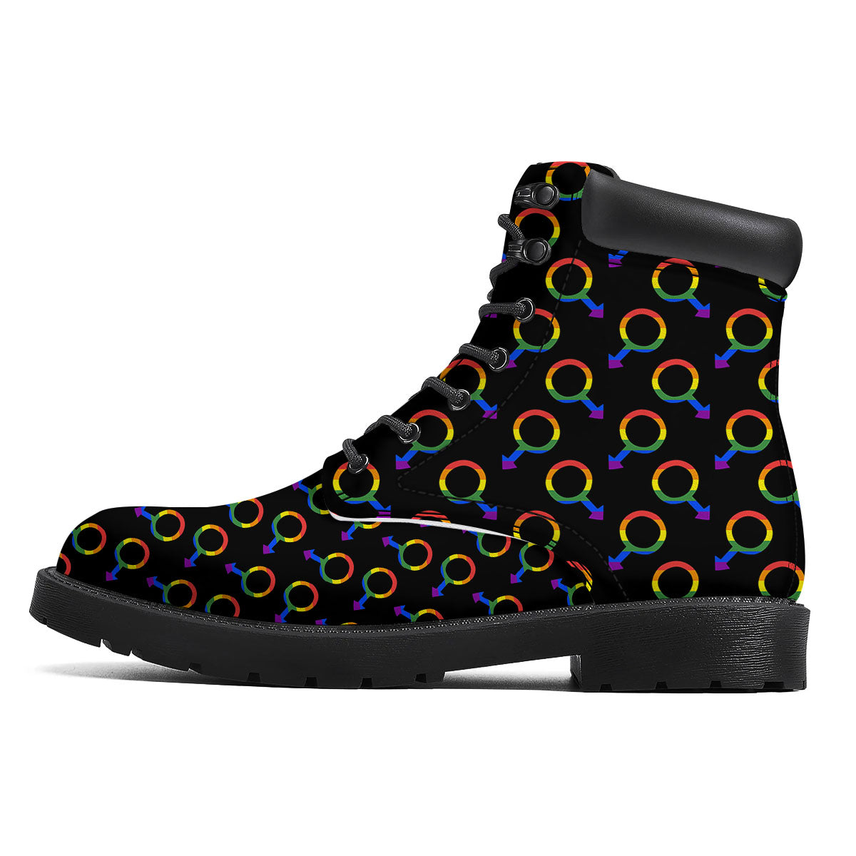 Gender Symbol Gay Pride Print Pattern Boots-grizzshop