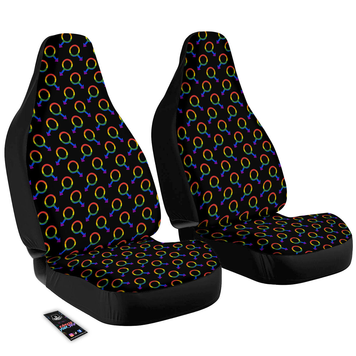 Gender Symbol Gay Pride Print Pattern Car Seat Covers-grizzshop