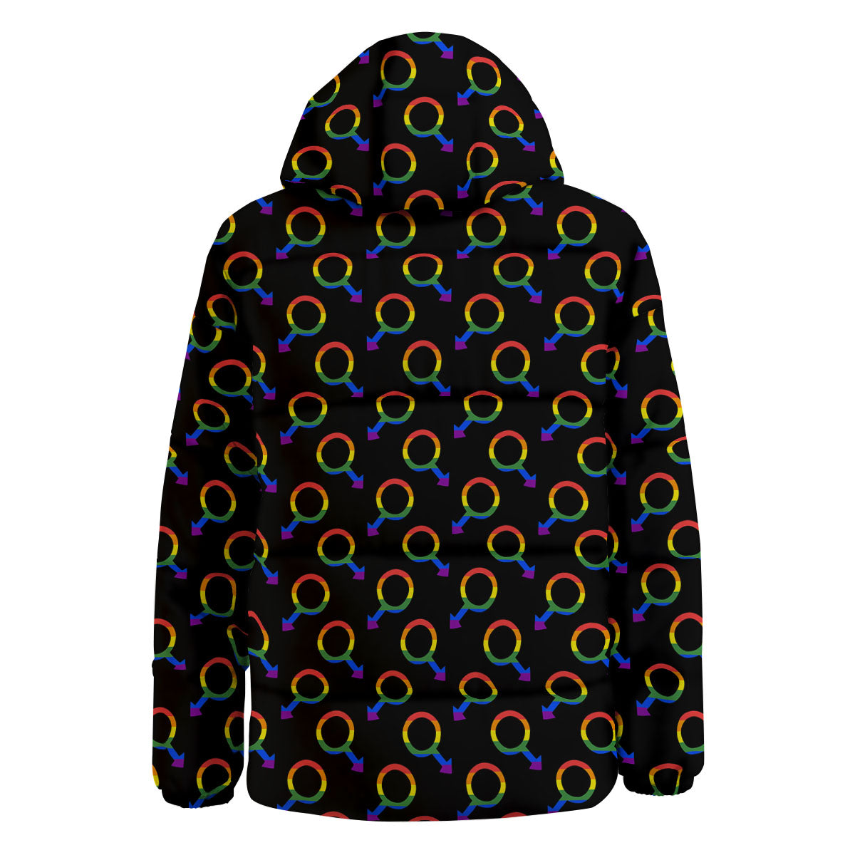 Gender Symbol Gay Pride Print Pattern Down Jacket-grizzshop