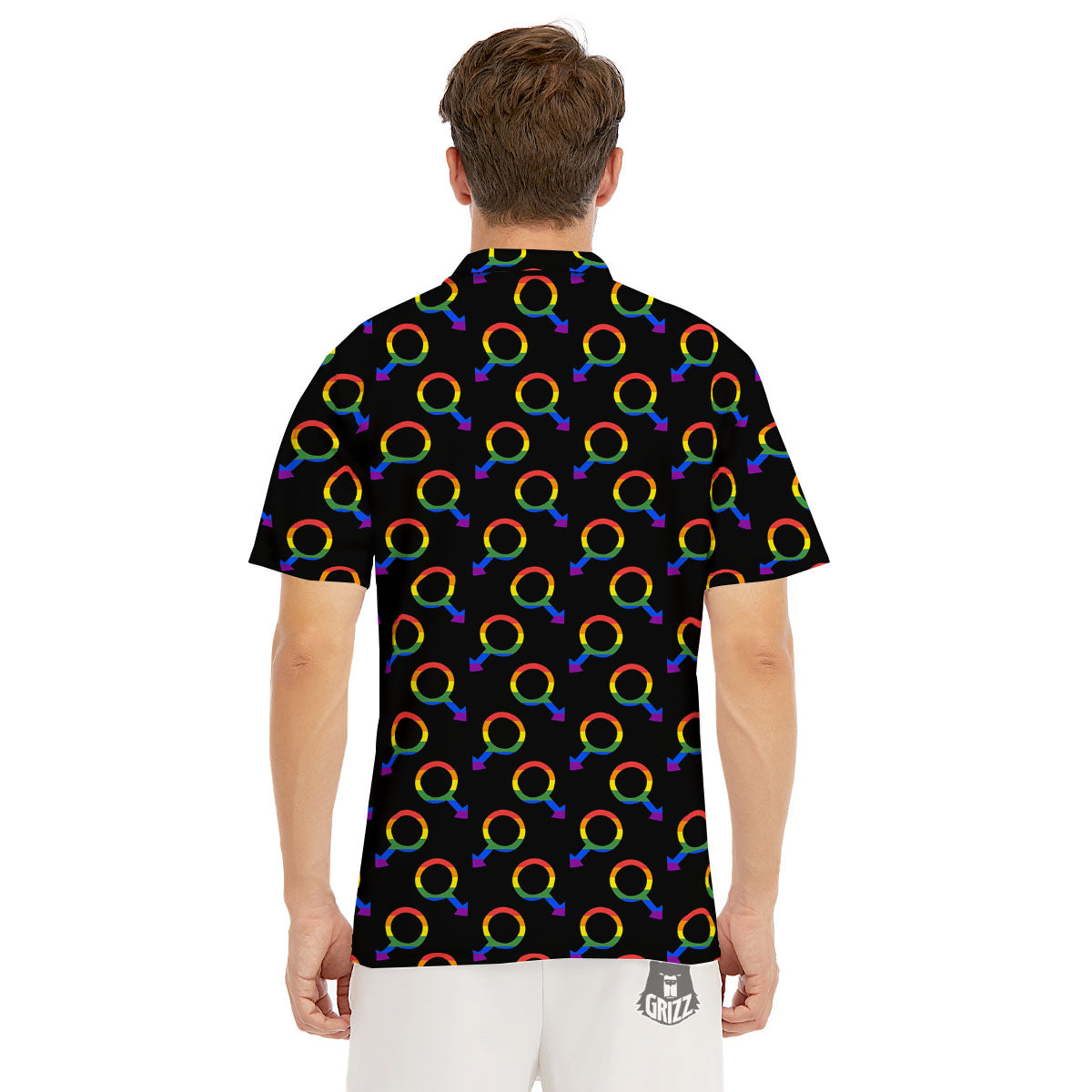 Gender Symbol Gay Pride Print Pattern Men's Golf Shirts-grizzshop