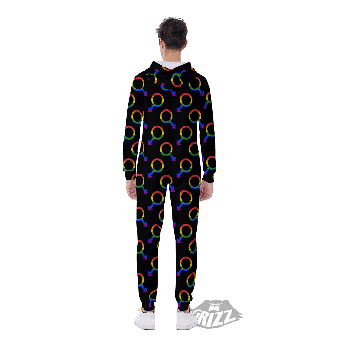 Gender Symbol Gay Pride Print Pattern Men's Jumpsuit-grizzshop