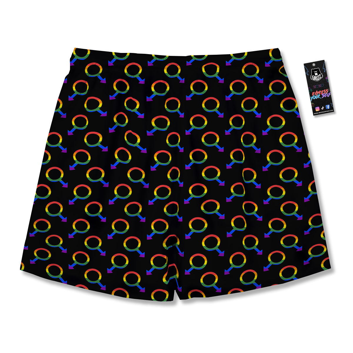 Gender Symbol Gay Pride Print Pattern Men's Running Shorts-grizzshop