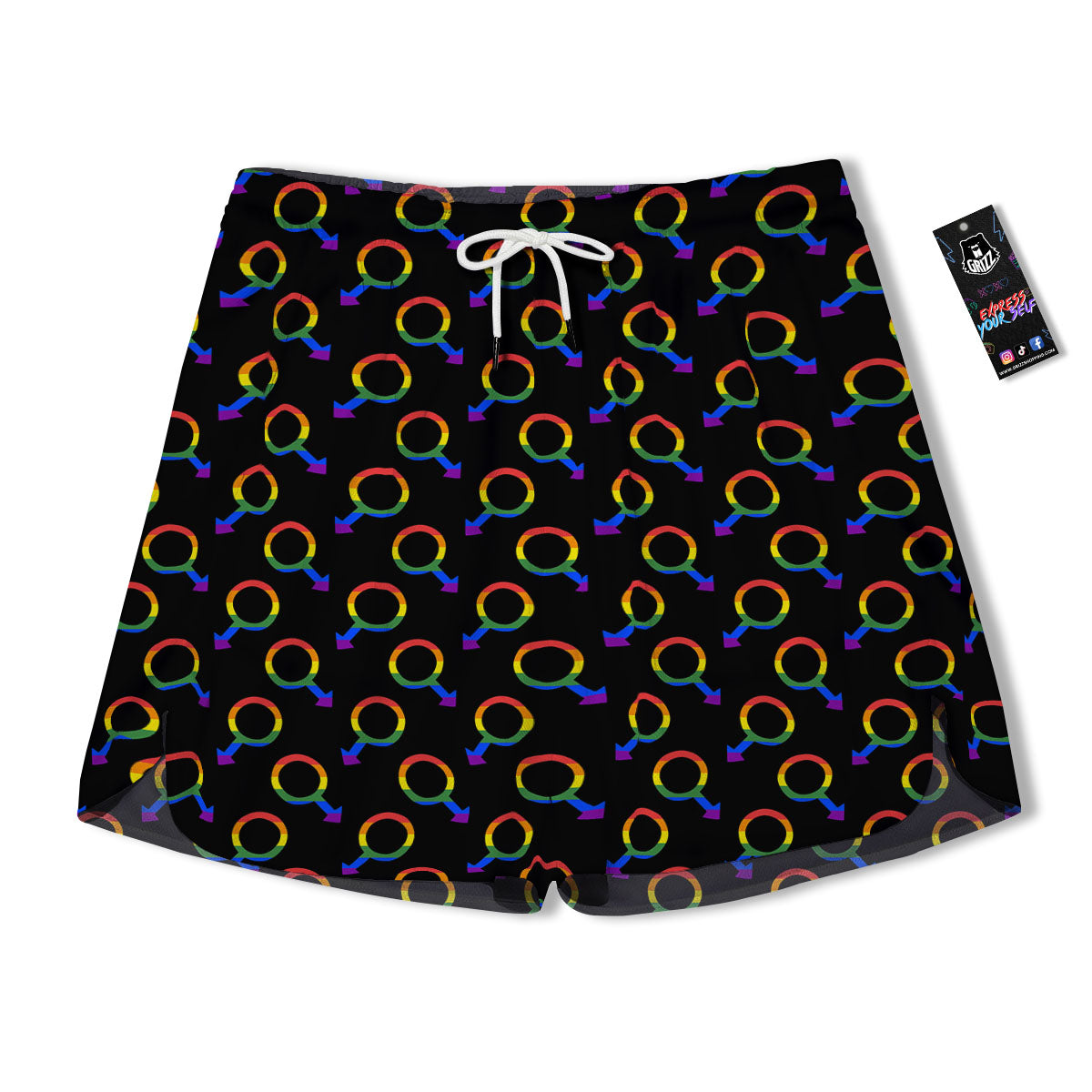 Gender Symbol Gay Pride Print Pattern Men's Running Shorts-grizzshop