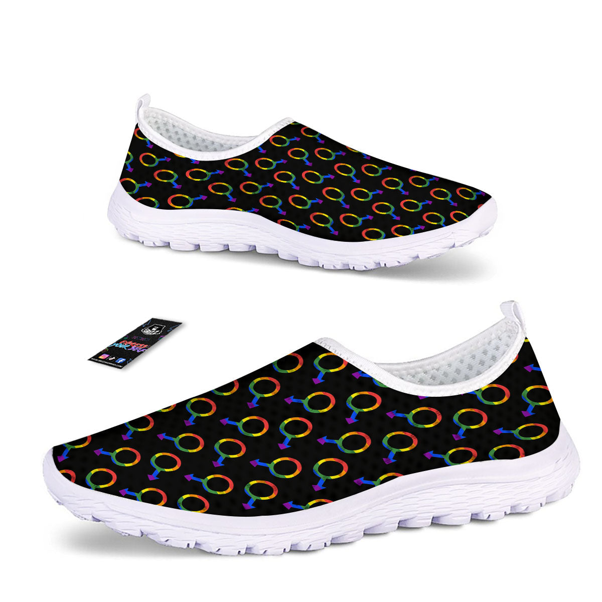 Gender Symbol Gay Pride Print Pattern Nurse Shoes-grizzshop