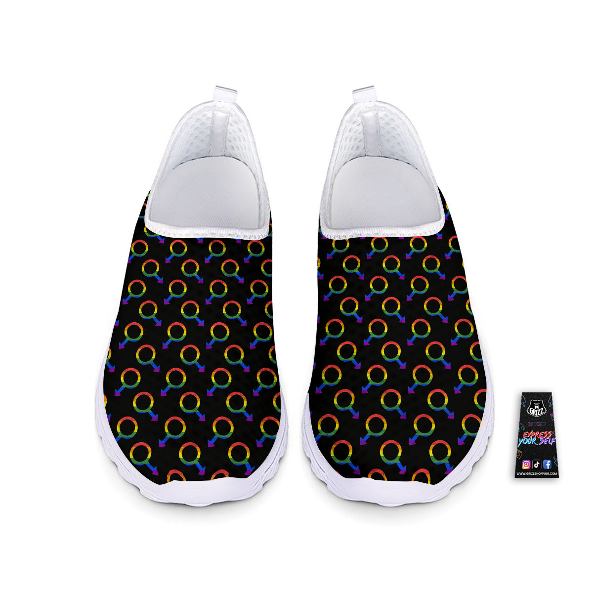 Gender Symbol Gay Pride Print Pattern Nurse Shoes-grizzshop