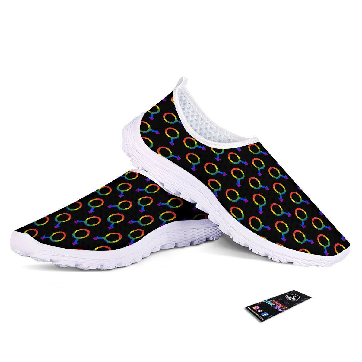 Gender Symbol Gay Pride Print Pattern Nurse Shoes-grizzshop