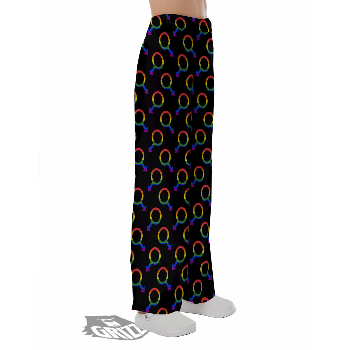 Gender Symbol Gay Pride Print Pattern Pajama Pants-grizzshop