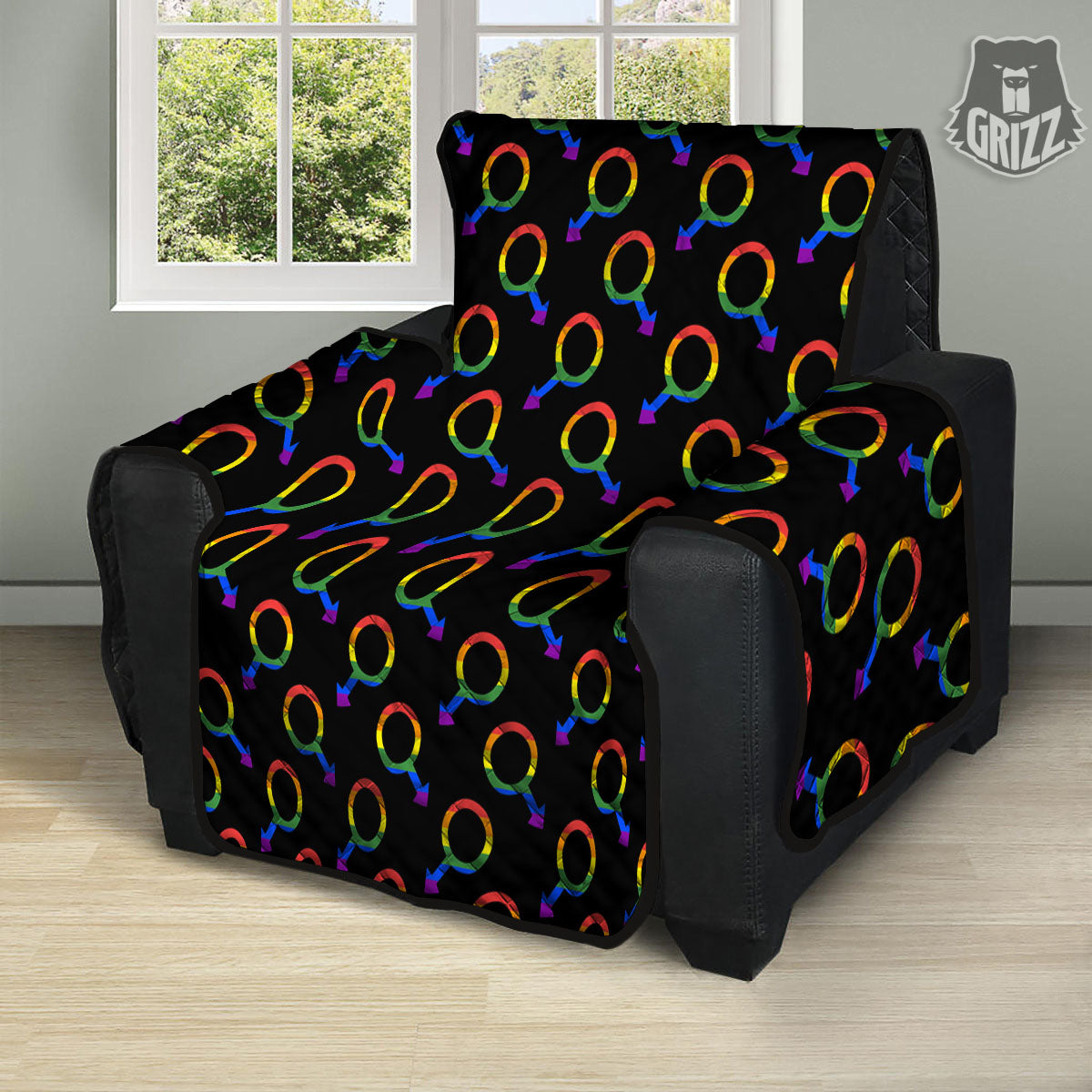 Gender Symbol Gay Pride Print Pattern Recliner Protector-grizzshop