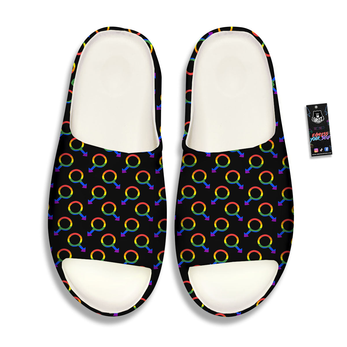 Gender Symbol Gay Pride Print Pattern Sandals-grizzshop