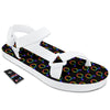 Gender Symbol Gay Pride Print Pattern White Open Toe Sandals-grizzshop