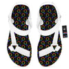 Gender Symbol Gay Pride Print Pattern White Open Toe Sandals-grizzshop