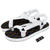 Gender Symbol Gay Pride Print Pattern White Open Toe Sandals-grizzshop