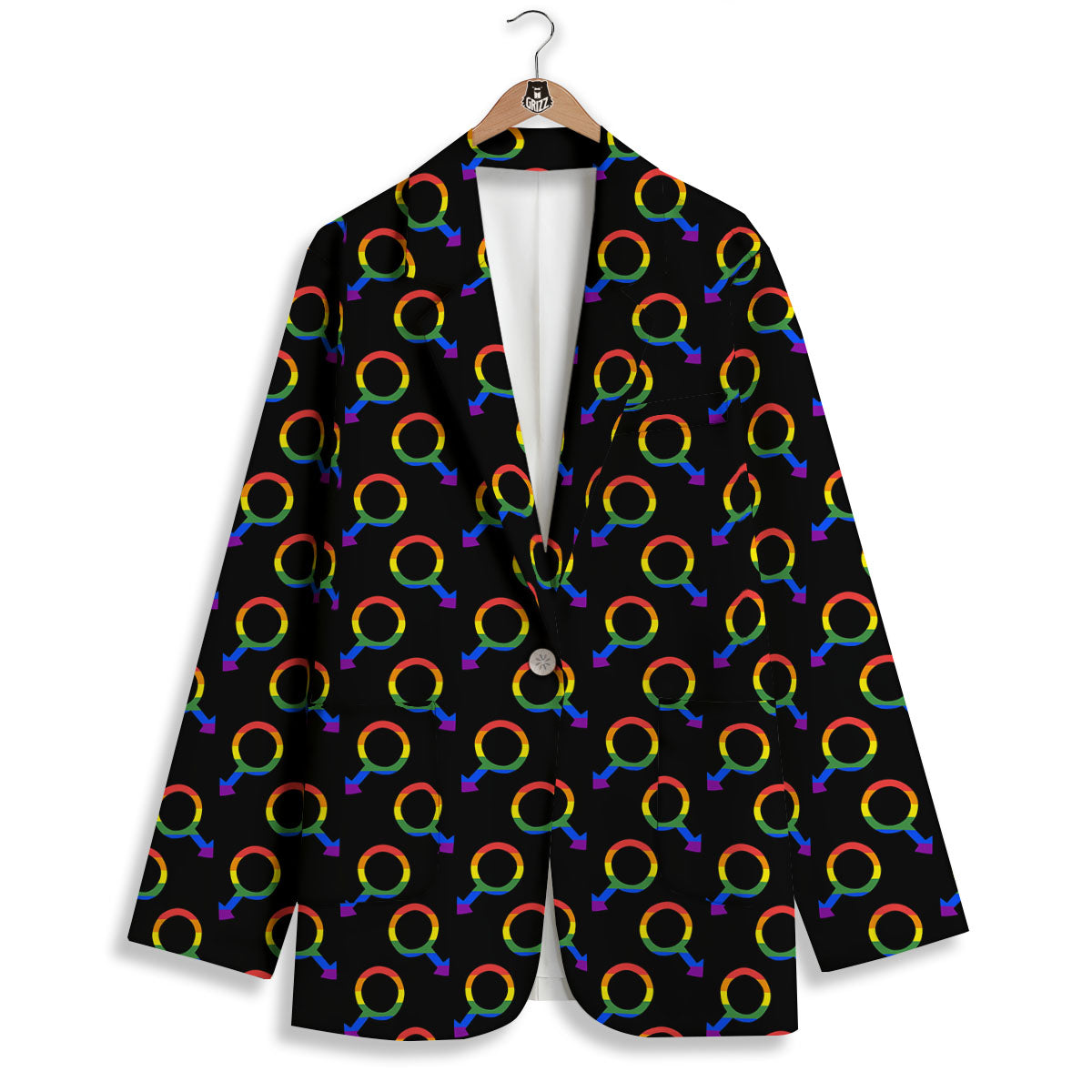 Gender Symbol Gay Pride Print Pattern Women's Blazer-grizzshop