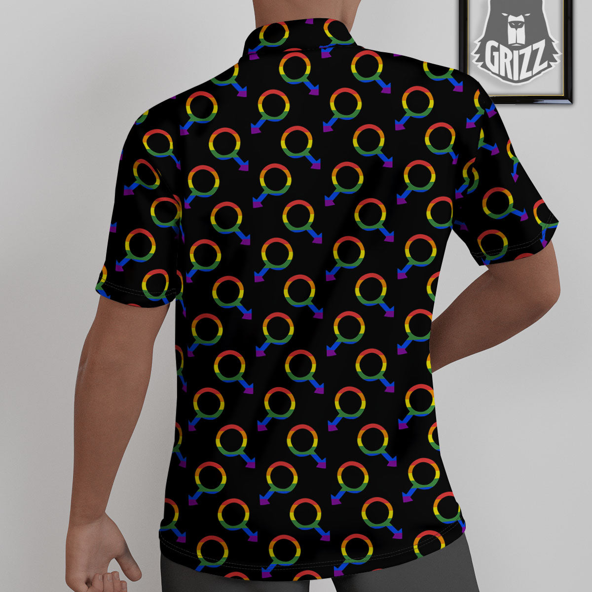 Gender Symbol Gay Pride Print Pattern Untucked Shirts-grizzshop