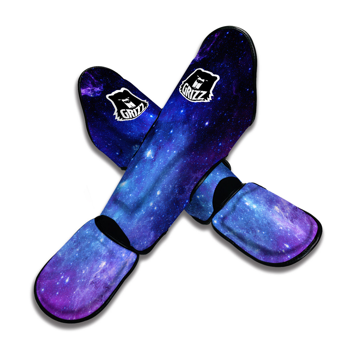 Geomagnetic Storm Galaxy Space Print Muay Thai Shin Guards-grizzshop