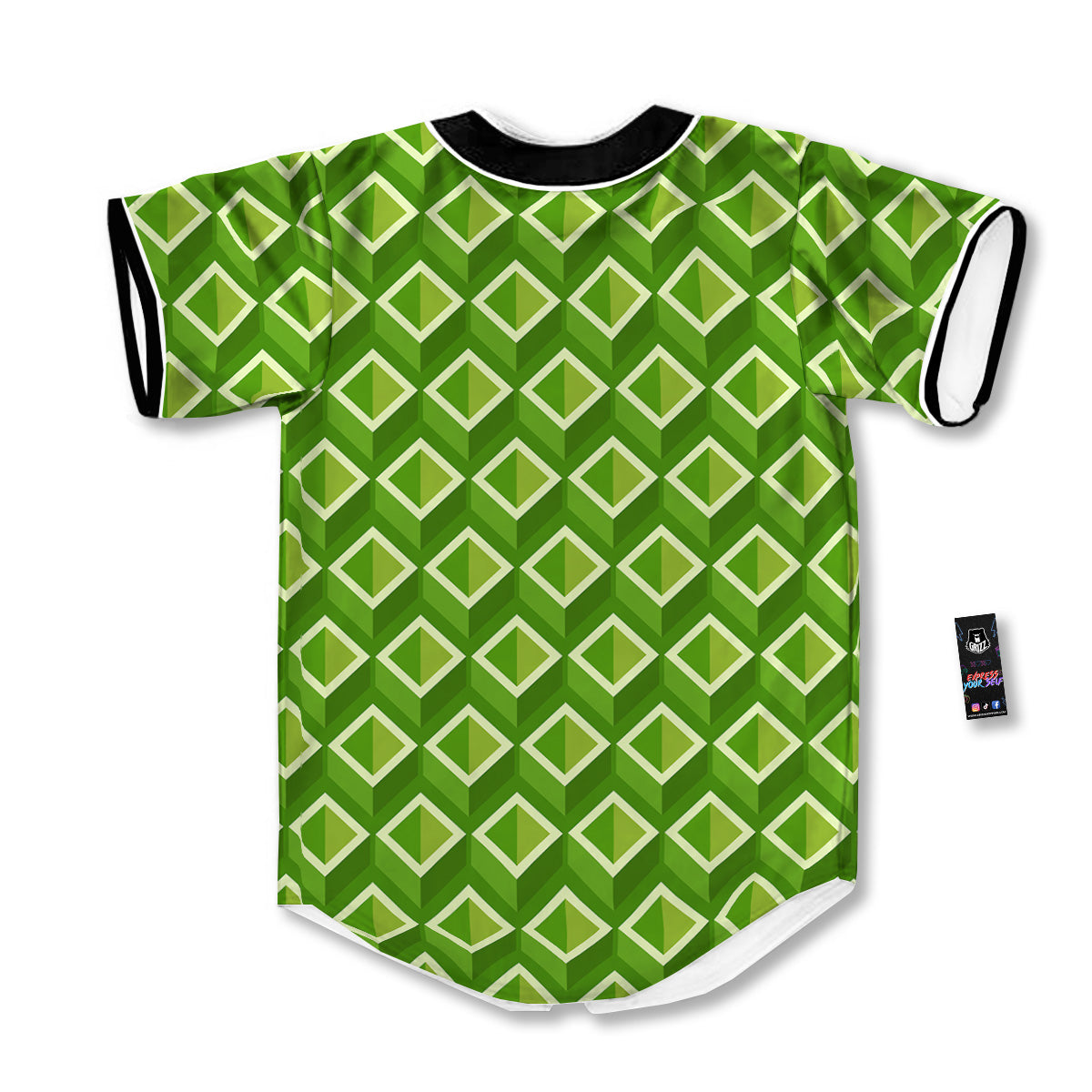 Geometric 3D Bamboo Print Pattern Baseball Jersey-grizzshop