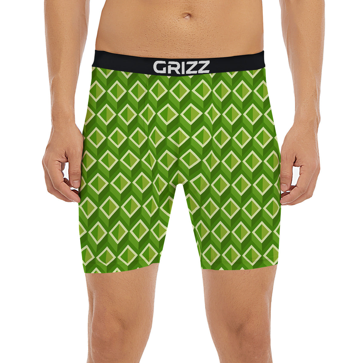 Geometric 3D Bamboo Print Pattern Boxer Briefs-grizzshop