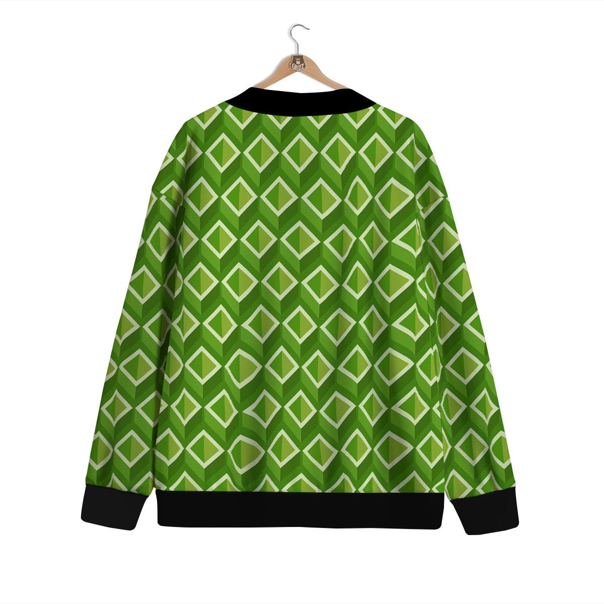 Geometric 3D Bamboo Print Pattern Cardigan-grizzshop