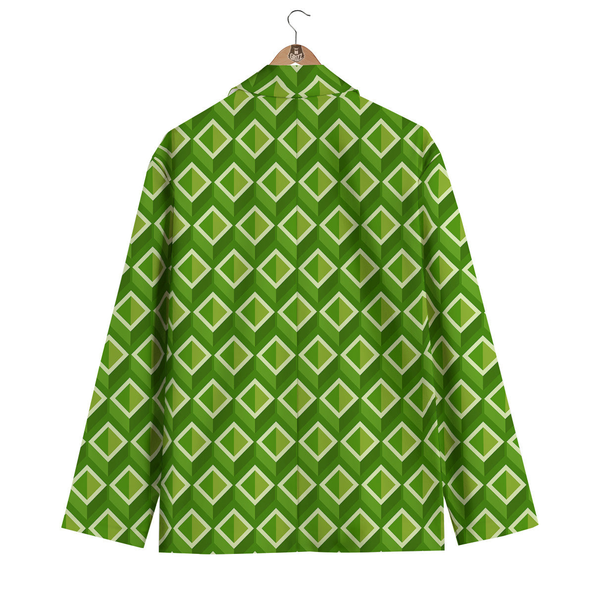 Geometric 3D Bamboo Print Pattern Men's Blazer-grizzshop