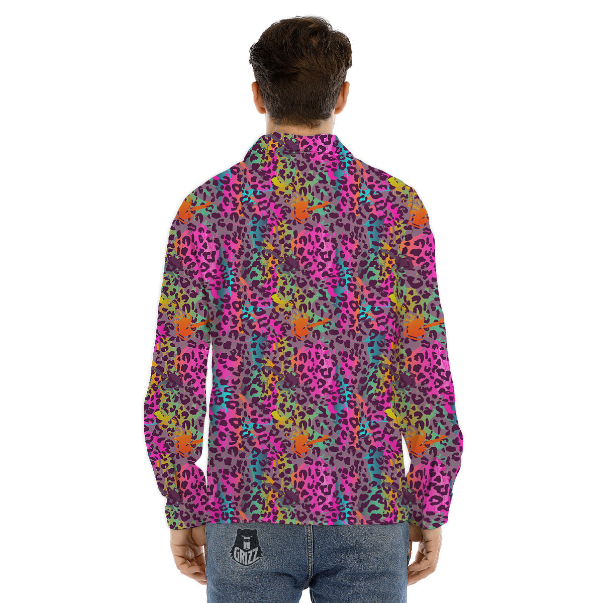 Geometric 3D Bamboo Print Pattern Men's Dress Shirts-grizzshop