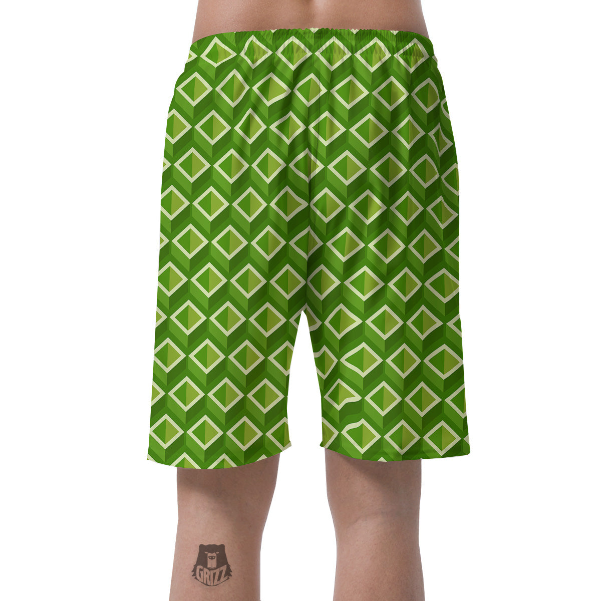 Geometric 3D Bamboo Print Pattern Men's Shorts-grizzshop