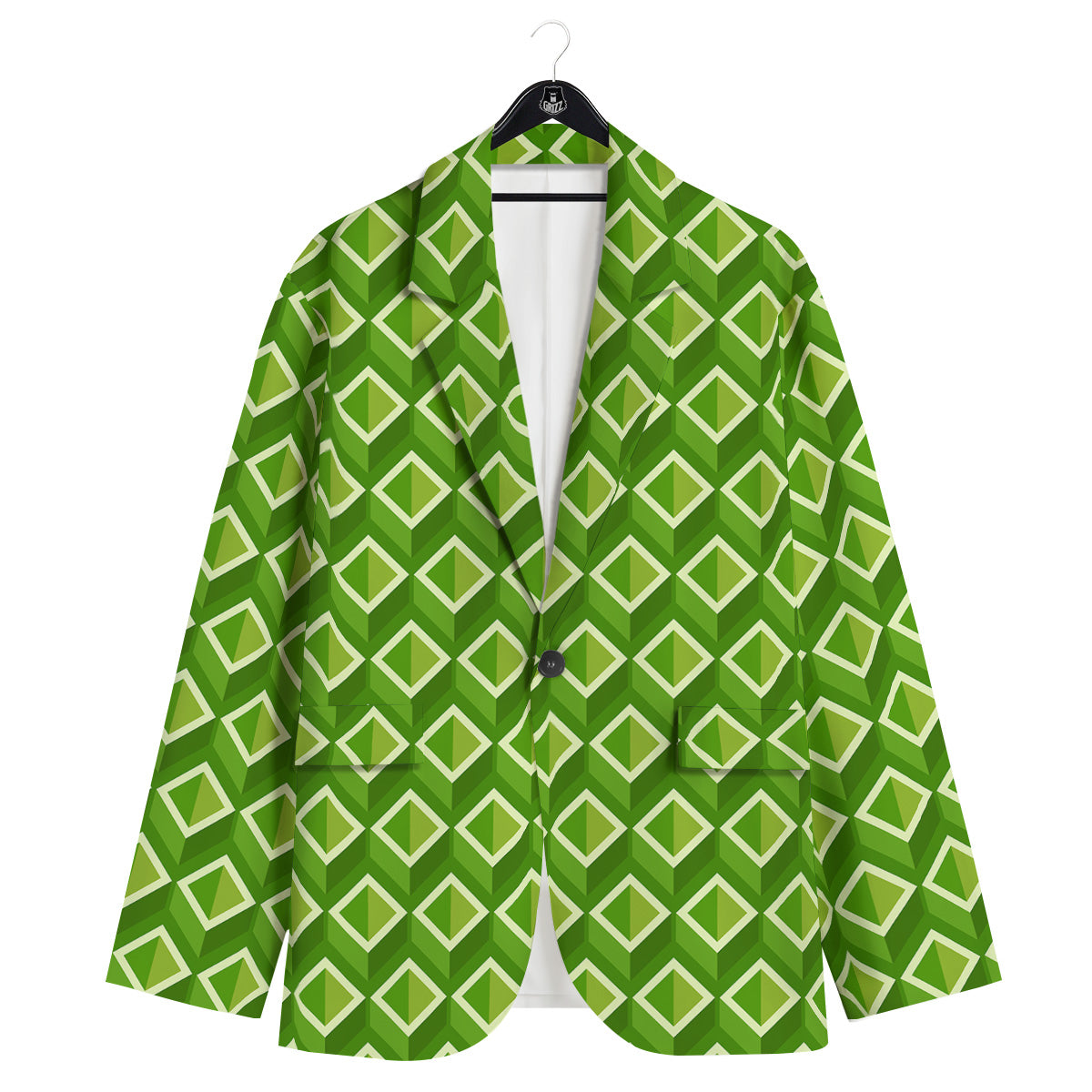 Geometric 3D Bamboo Print Pattern Men's Sport Coat-grizzshop