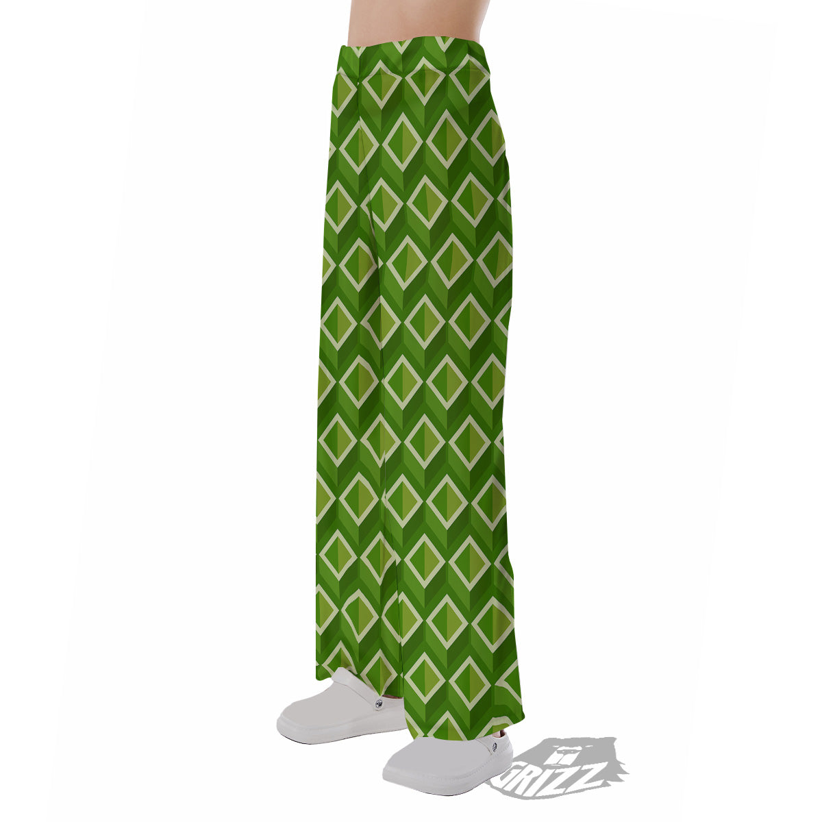 Geometric 3D Bamboo Print Pattern Pajama Pants-grizzshop