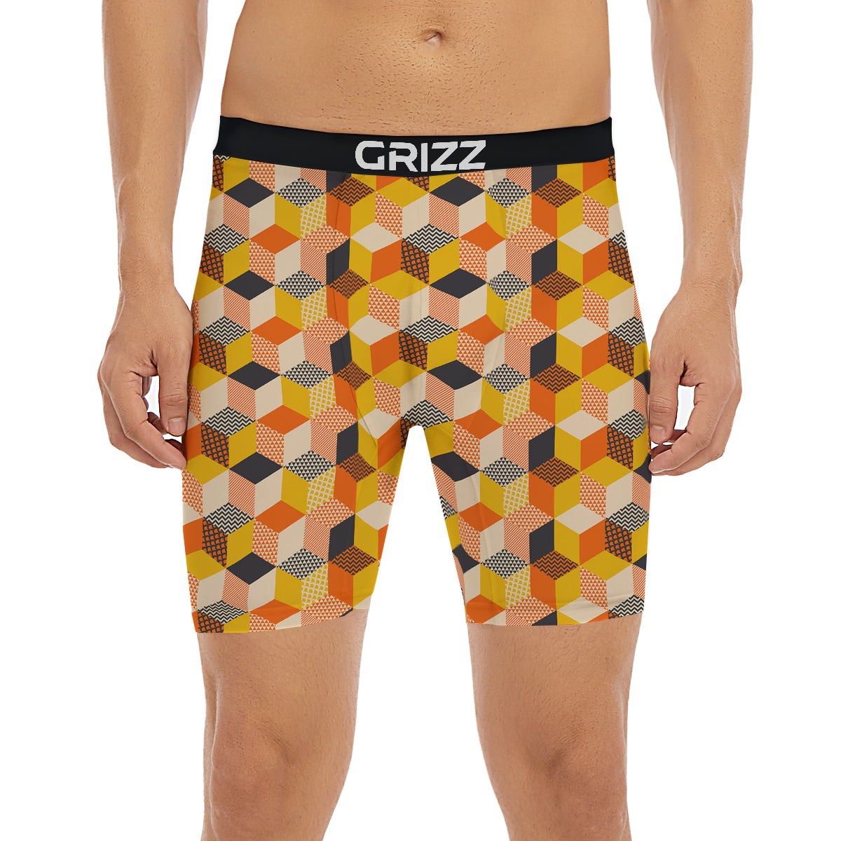 Geometric 60s Print Pattern Boxer Briefs-grizzshop