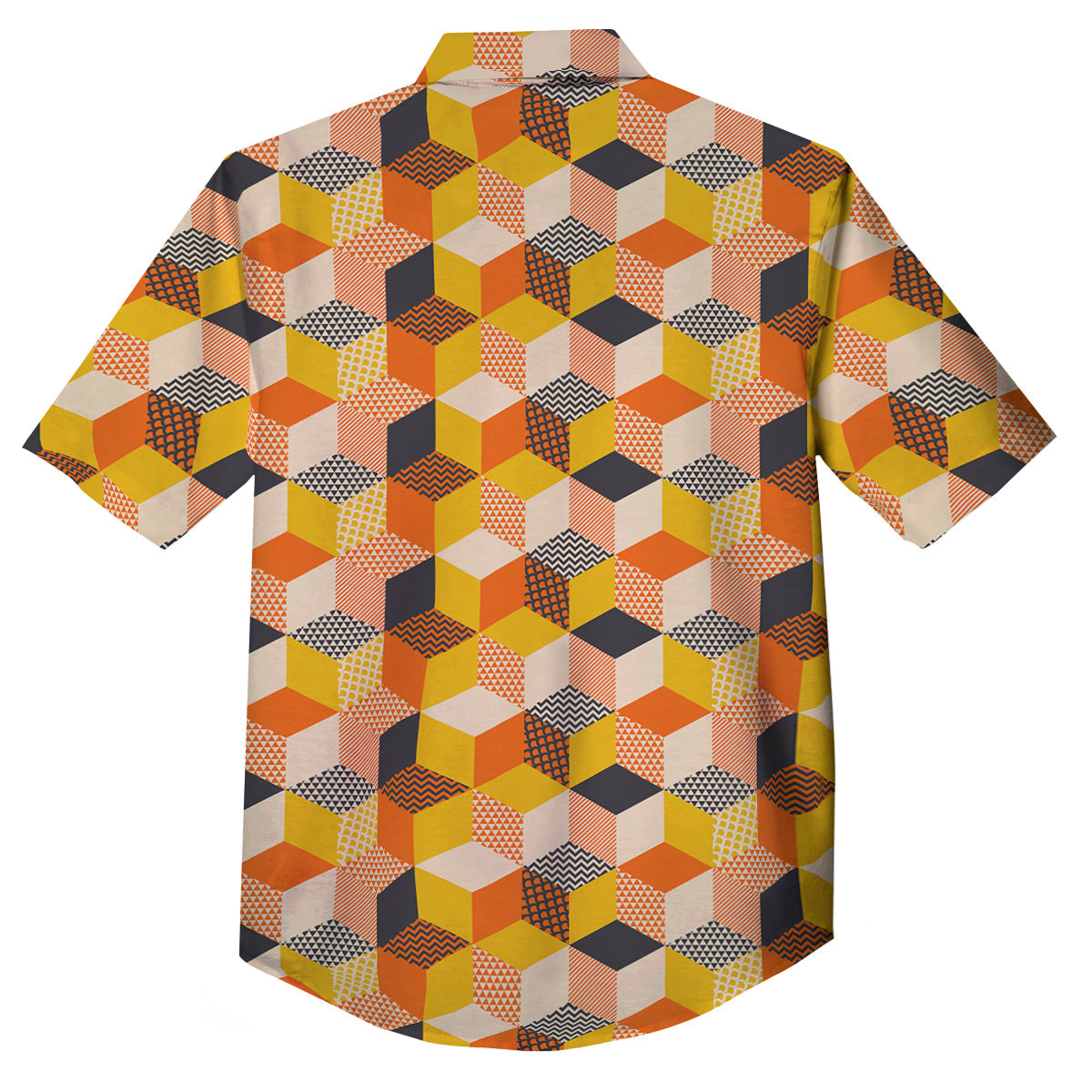 Geometric 60s Print Pattern Button Up Shirt-grizzshop