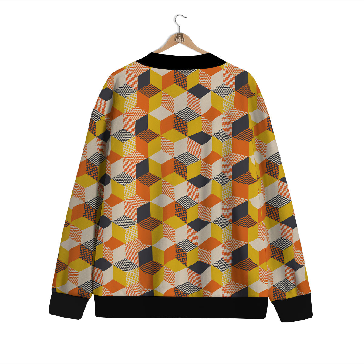 Geometric 60s Print Pattern Cardigan-grizzshop