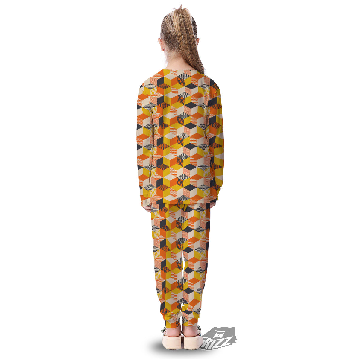 Geometric 60s Print Pattern Kid's Pajamas-grizzshop