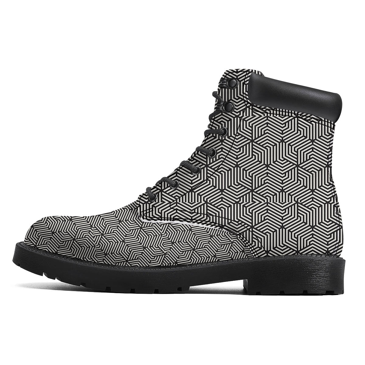 Geometric Abstract Polygonal Print Boots-grizzshop