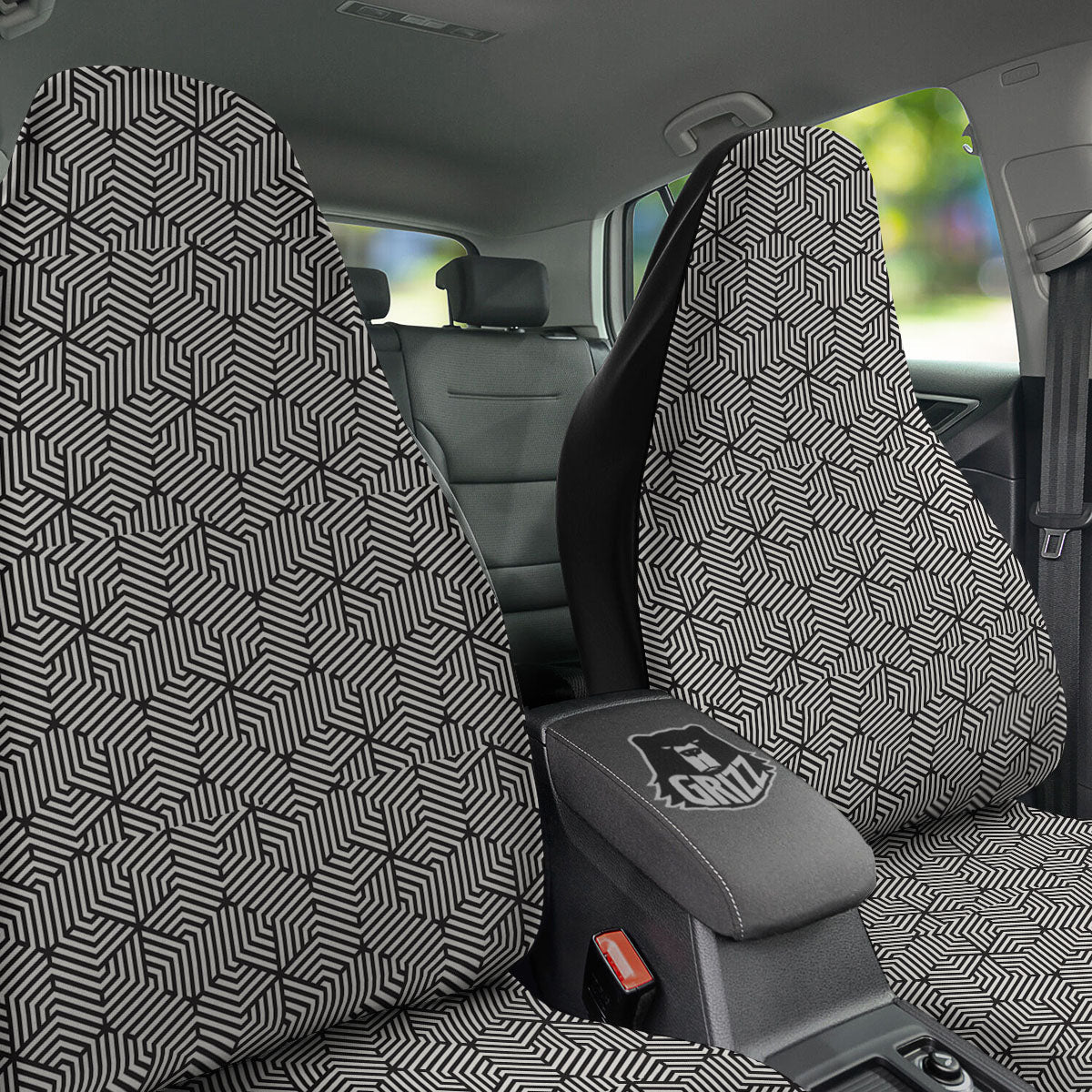 Geometric Abstract Polygonal Print Car Seat Covers-grizzshop