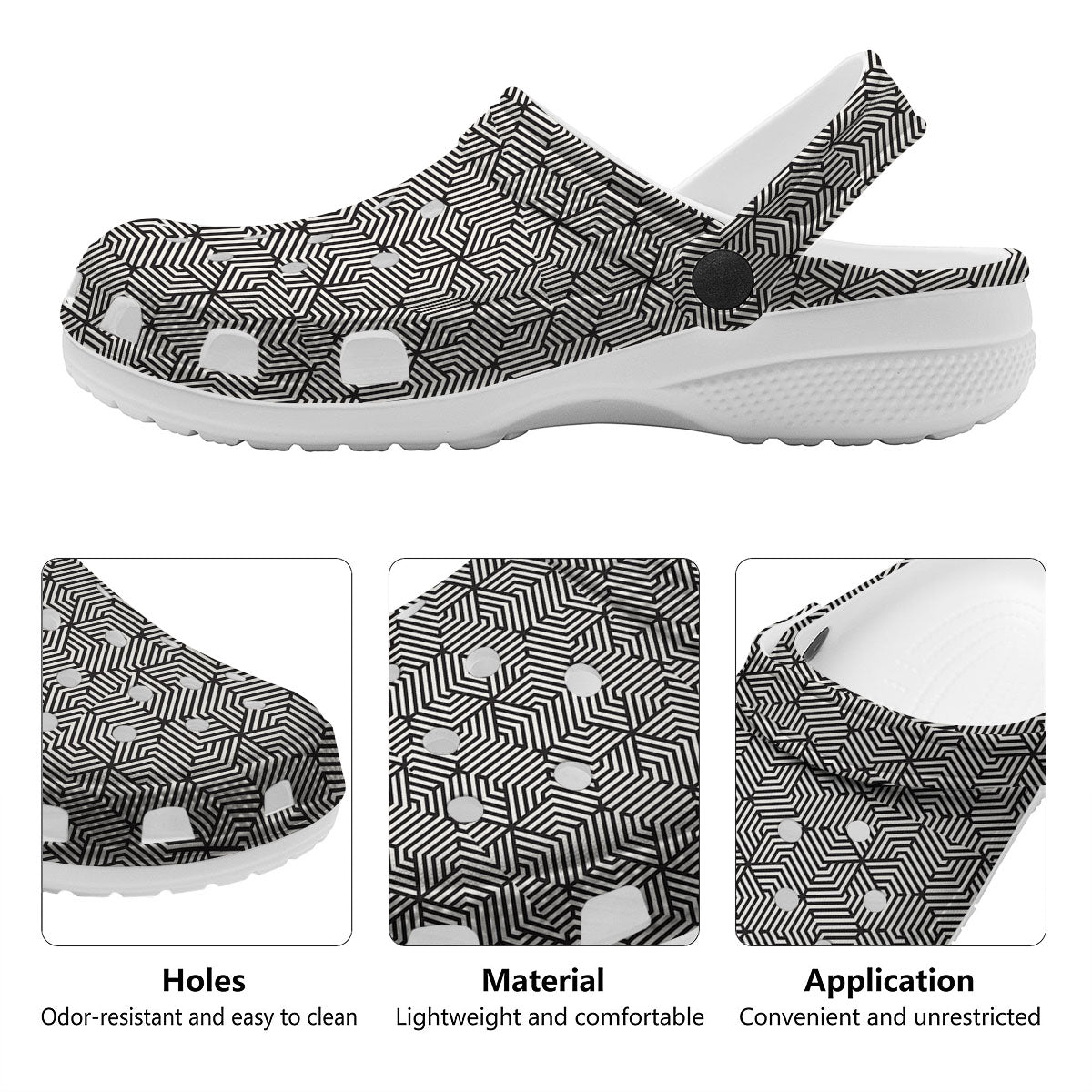 Geometric Abstract Polygonal Print Clog-grizzshop