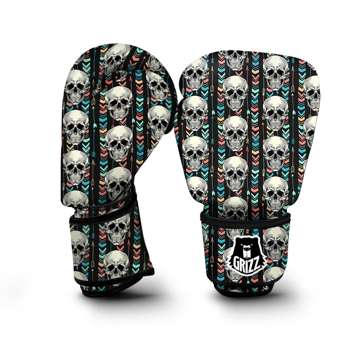 Geometric Arrow Skull Boxing Gloves-grizzshop