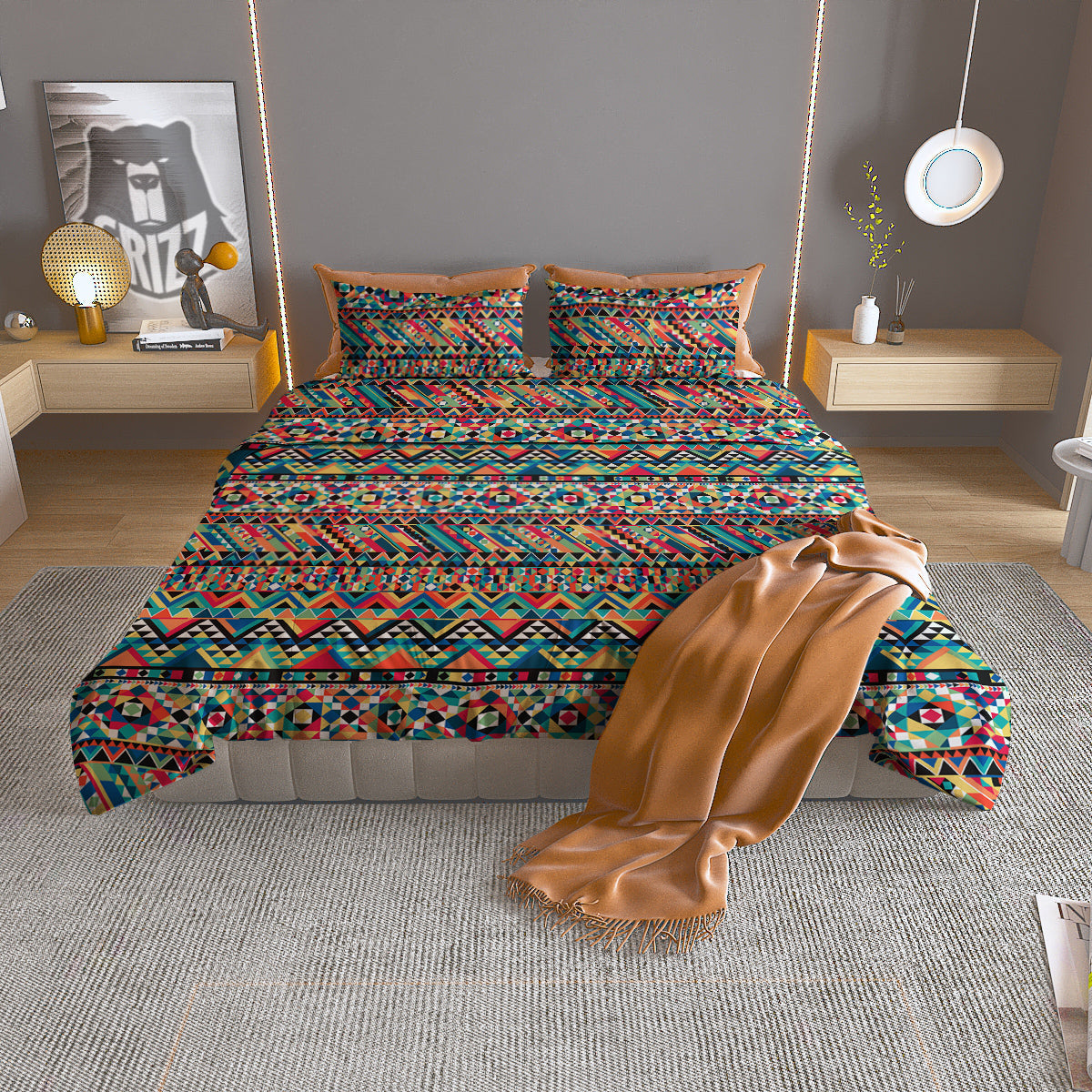 Fruit Cute Orange Print Pattern Duvet Cover Bedding Set