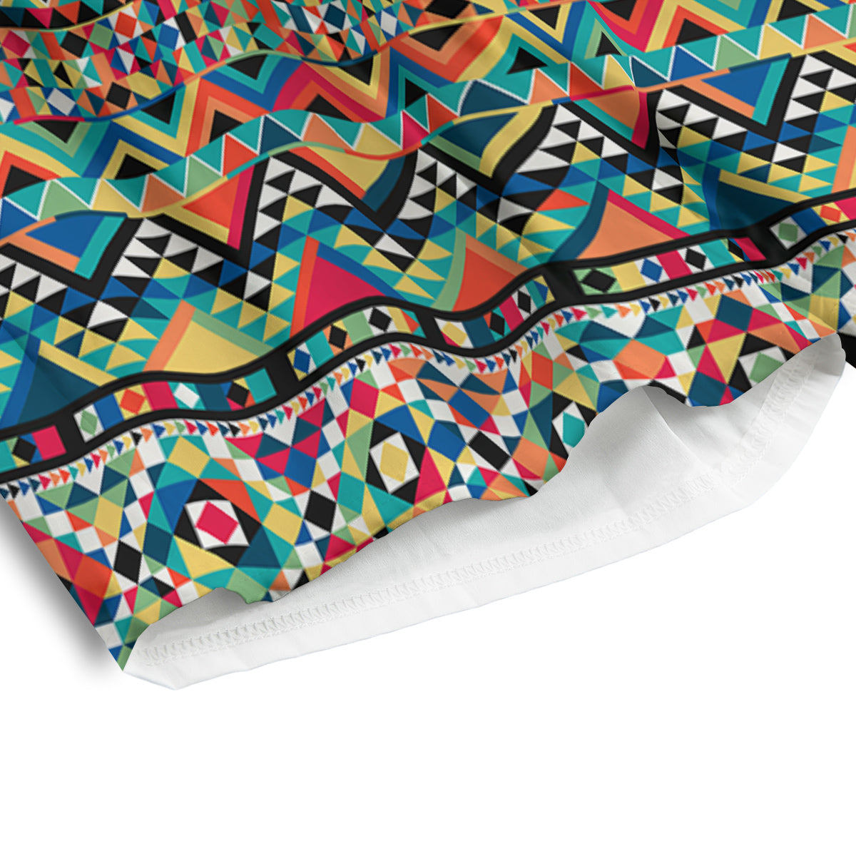 Geometric Aztec Colorful Print Pattern Men's Athletic Shorts