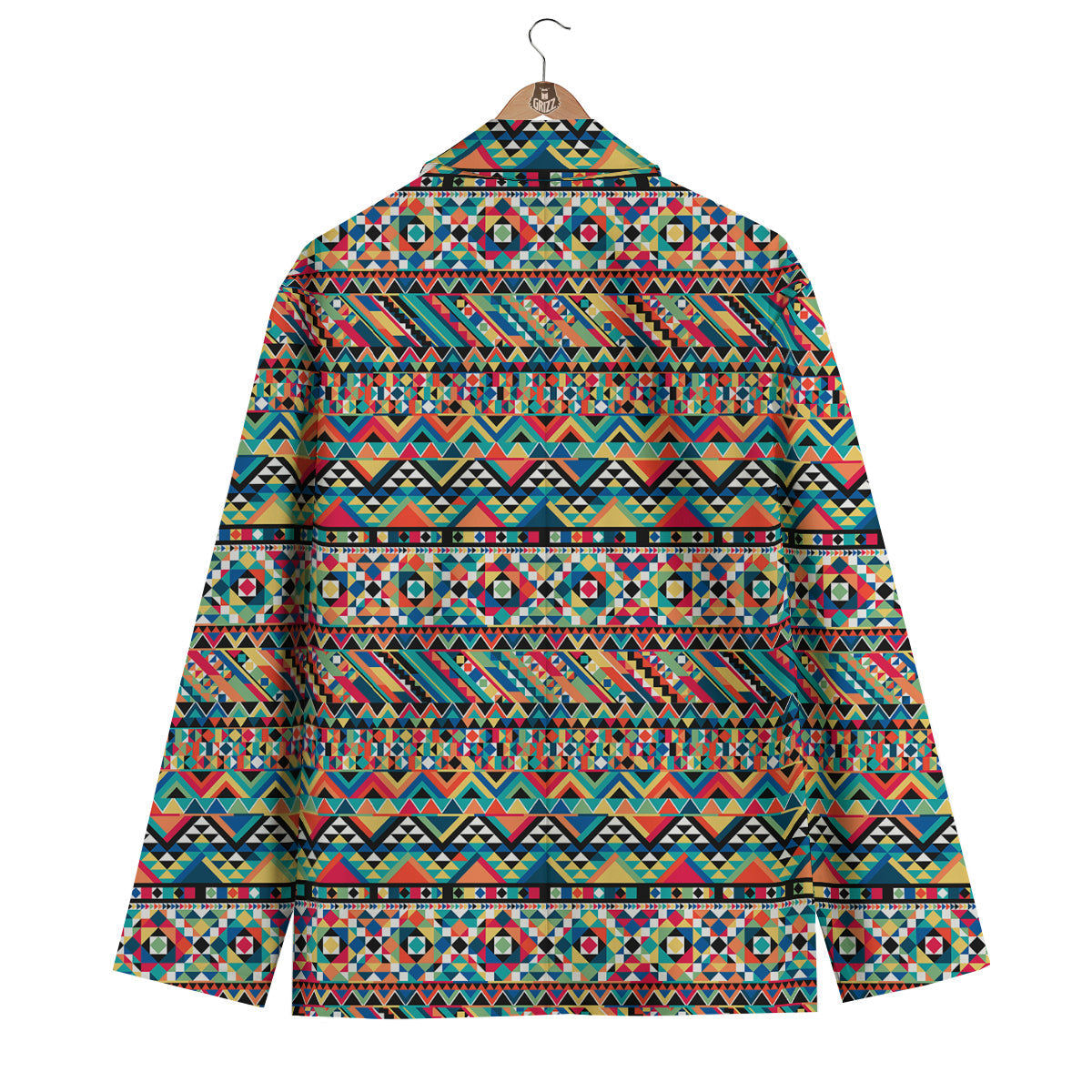 Geometric Aztec Colorful Print Pattern Men's Blazer-grizzshop
