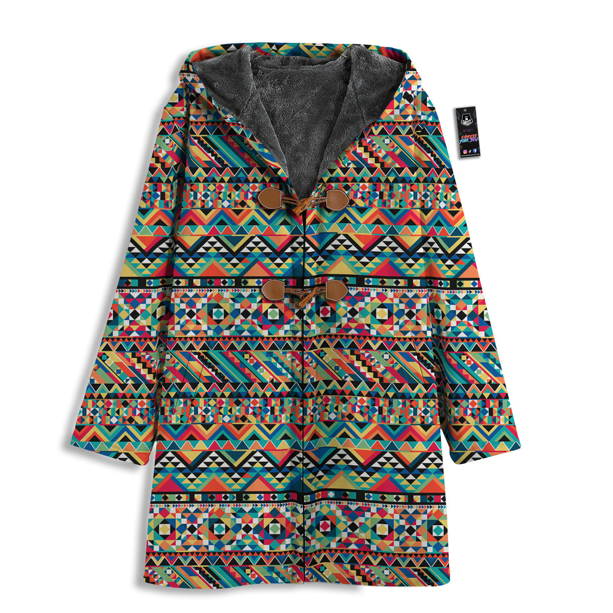 Geometric Aztec Colorful Print Pattern Men's Windbreaker Jacket-grizzshop