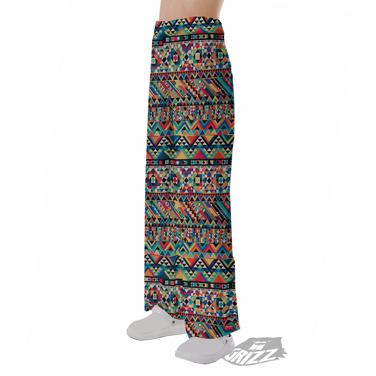 Geometric Aztec Colorful Print Pattern Pajama Pants-grizzshop